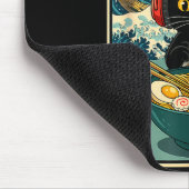 Kawaii Gamer Cat Ramen Retro Japanese Funny Cat Ga Muismat (Hoek)