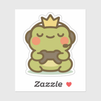 Kawaii Gamer Frog Sticker