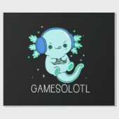 Kawaii Gamesolotl Axolotl Gamer Cadeaupapier (Vlak)