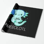 Kawaii Gamesolotl Axolotl Gamer Cadeaupapier (Uitgerold)