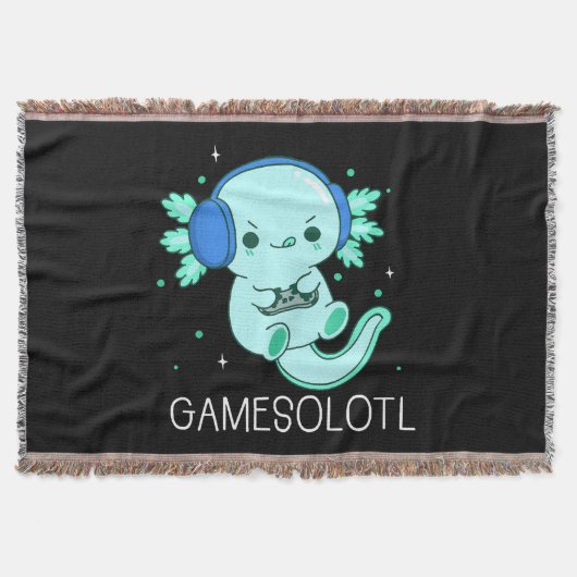 Kawaii Gamesolotl Axolotl Gamer Deken (Voorkant)