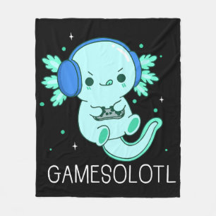Kawaii Gamesolotl Axolotl Gamer Fleece Deken