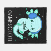 Kawaii Gamesolotl Axolotl Gamer Fleece Deken (Voorkant (Horizontaal))
