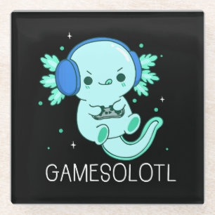 Kawaii Gamesolotl Axolotl Gamer Glazen Onderzetter