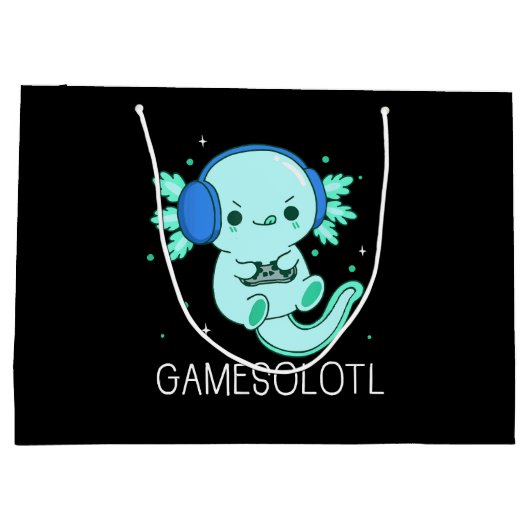 Kawaii Gamesolotl Axolotl Gamer Groot Cadeauzakje (Achterkant)