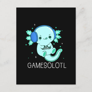 Kawaii Gamesolotl Axolotl Gamer Informatiekaartje