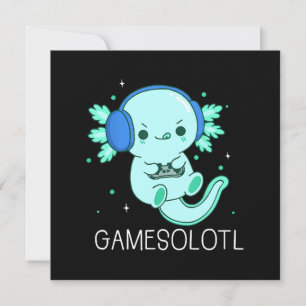 Kawaii Gamesolotl Axolotl Gamer Kaart