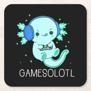 Kawaii Gamesolotl Axolotl Gamer Kartonnen Onderzetters