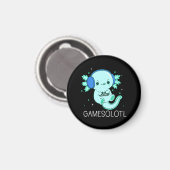 Kawaii Gamesolotl Axolotl Gamer Magneet (Voorkant / Achterkant)