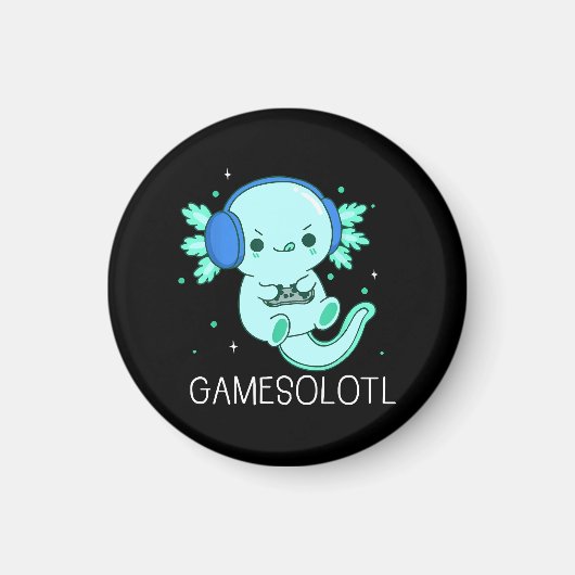 Kawaii Gamesolotl Axolotl Gamer Magneet (Voorkant)