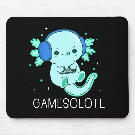 Kawaii Gamesolotl Axolotl Gamer Muismat (Voorkant)