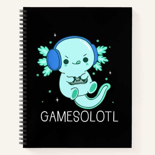 Kawaii Gamesolotl Axolotl Gamer Notitieboek (Voorkant)