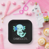 Kawaii Gamesolotl Axolotl Gamer Papieren Bordje (Feest)