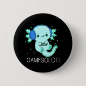 Kawaii Gamesolotl Axolotl Gamer Ronde Button 5,7 Cm (Voorkant)