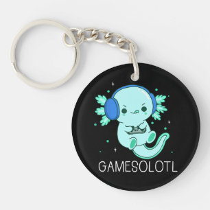 Kawaii Gamesolotl Axolotl Gamer Sleutelhanger