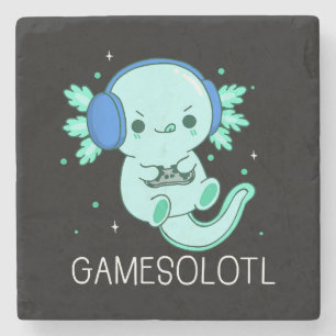 Kawaii Gamesolotl Axolotl Gamer Stenen Onderzetter