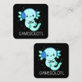 Kawaii Gamesolotl Axolotl Gamer Vierkante Visitekaartje (Voorkant / Achterkant)