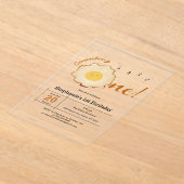 Kawaii gebakken ei 1e verjaardag acryl uitnodigingen (Laagn)