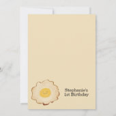 Kawaii gebakken ei 1e verjaardag kaart (Achterkant)