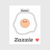 Kawaii gebakken ei vinyl Sticker (Vel)