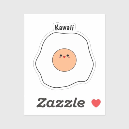 Kawaii gebakken ei vinyl Sticker (Vel)