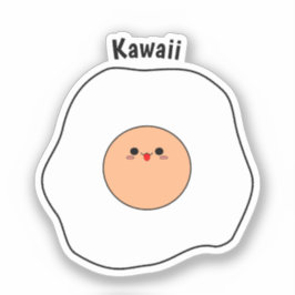 Kawaii gebakken ei vinyl Sticker
