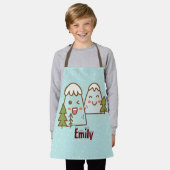 Kawaii-gebergte in Snow Kinder Kerstmis Schort (Gedragen)