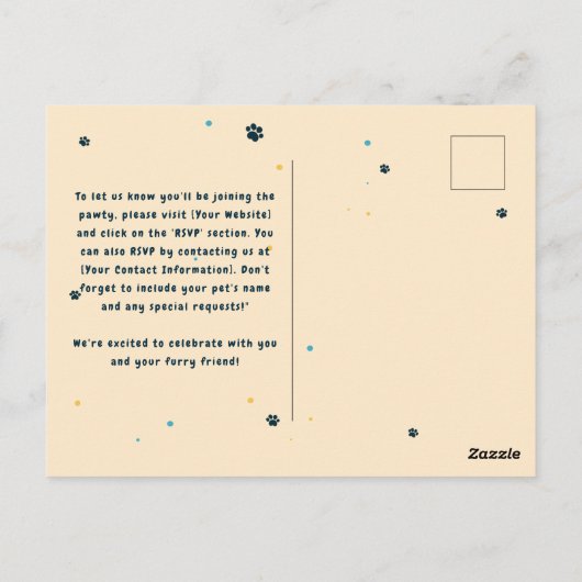 Kawaii geboortekaart uitnodiging voor een puppy (Achterkant)