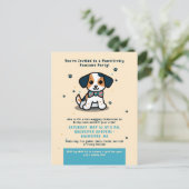 Kawaii geboortekaart uitnodiging voor puppy (Staand voorkant)