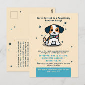 Kawaii geboortekaart uitnodiging voor puppy (Voorkant / Achterkant)