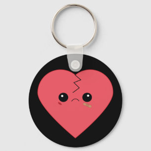 Kawaii gebroken hartslagketen sleutelhanger