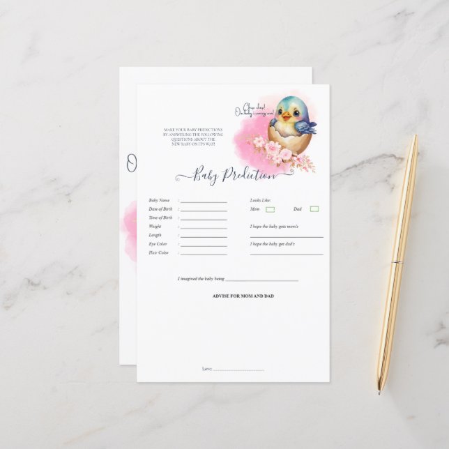 Kawaii Gecko Hagedis Ei Baby shower Voorspel spel (Voorkant / Achterkant in situ)