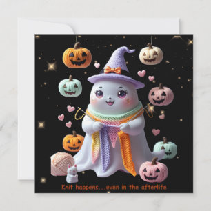 Kawaii Geest Breiwerk Halloween Uitnodiging Sticke
