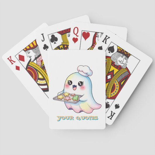 Kawaii Geest Chef Met Kerstkoekjes Pokerkaarten (Achterkant)
