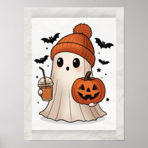 Kawaii Geest Halloween Poster – Mooie Muurkunst