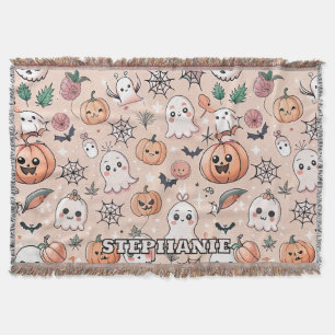 Kawaii Geest Pompoen Halloween Oranje Patroon Deken