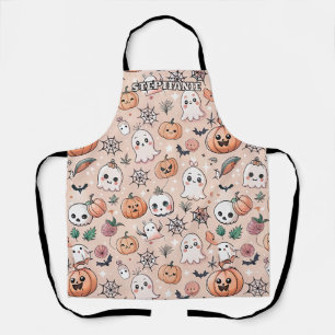 Kawaii Geest Pompoen Halloween Oranje Patroon Schort