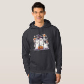 Kawaii Geesten Halloween Hoodie- Grijze Sweater (Voorkant volledig)