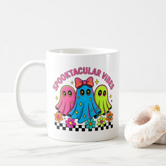 kawaii geesten koffiemok (Met donut)