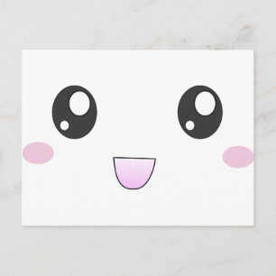 Kawaii gelukkig gezicht briefkaart