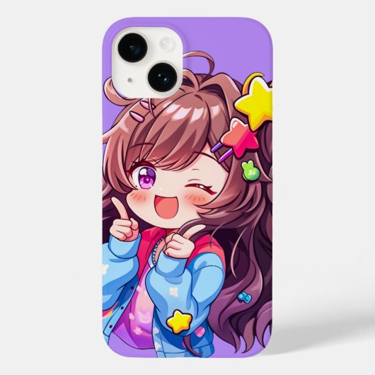 Kawaii Gelukkig Loli Star Meisje Case-Mate iPhone Case (Achterkant)