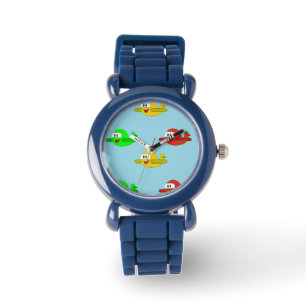 Kawaii-gelukkige vliegtuigen horloge