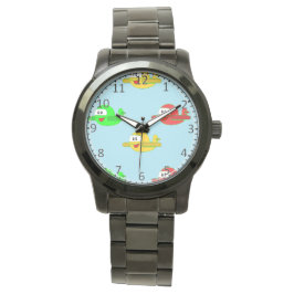 Kawaii gelukkige vliegtuigen horloge
