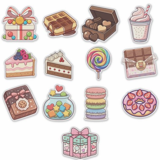Kawaii Gelukkige Wolk Sticker – Mooie Pastel Carto (Voorkant)