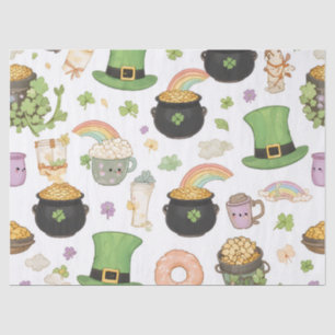 Kawaii Geluksbrengers St. Patrick's Day Gouden Pot Tissuepapier