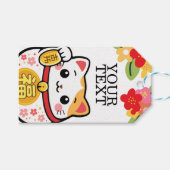 Kawaii gelukskat maneki cadeaulabel (Voorkant (Horizontaal))