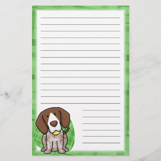 Kawaii German Shorthair Stationery (Lined) Briefpapier (Voorkant)