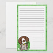 Kawaii German Shorthair Stationery (Lined) Briefpapier (Voorkant / Achterkant)
