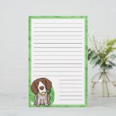 Kawaii German Shorthair Stationery (Lined) Briefpapier (Staand voorkant)