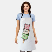 Kawaii Gestapelde Beer Ijs Illustratie Schort (Gedragen)